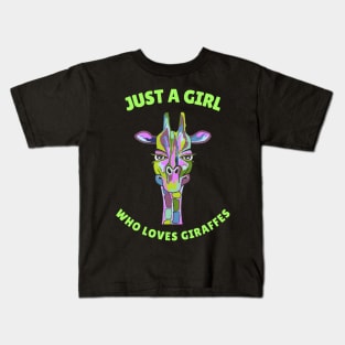 Just A Girl Who Loves Giraffe Lover Kids T-Shirt